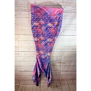 Comfy Tails Mermaid Tail Blanket Soft Fleece Bedding Bag 21 X 44” Pink Purple